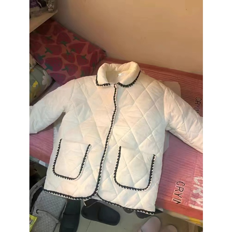 Áo Khoác Đệm Mút Dáng Rộng Ngắn Thời Trang Mùa Đông Phong Cách Hàn Quốc Cho Nữ