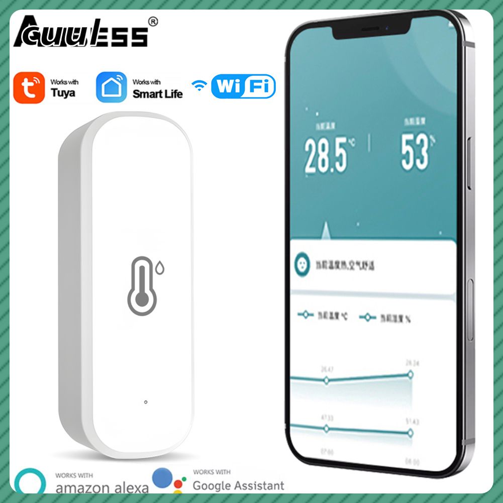 Có Sẵn Cảm Biến Nhiệt Độ Và Độ Ẩm Thông Minh Wifi Tuya Hoạt Động Với Alexa Và Google Home Cod