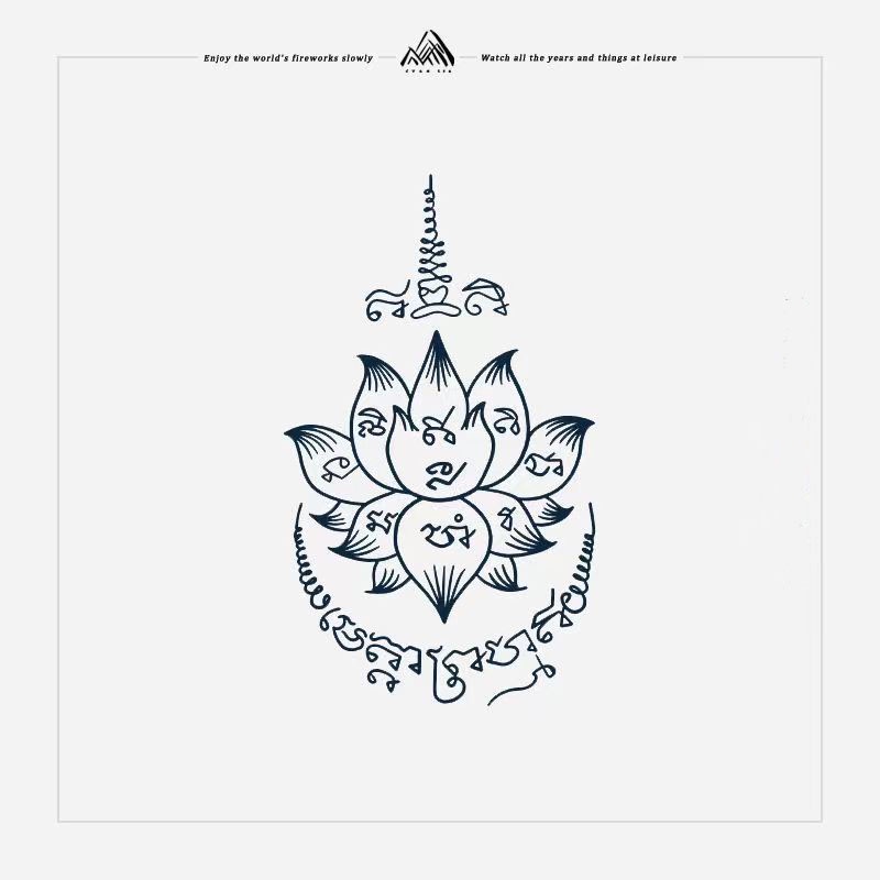 Hình Xăm Dán Tạm Thời Giữ Màu 14 Ngày Chống Nước Lâu Trôi In Hình Hoa Sen