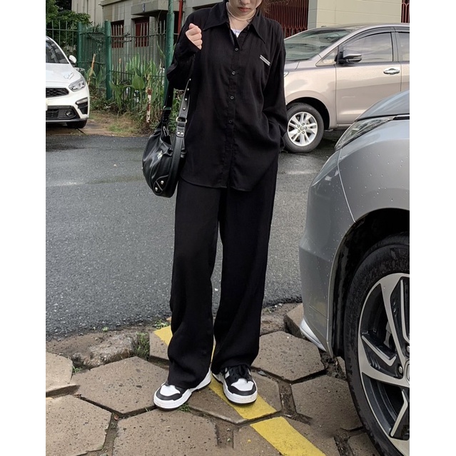 Set Sơmi đen + Quần Dài