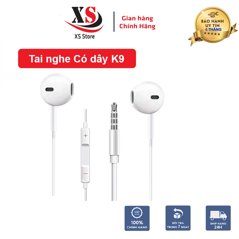 Tai nghe Có Dây XS Store M9 - Có Míc Nghe Gọi, Âm Trầm, Jack cắm 3.5