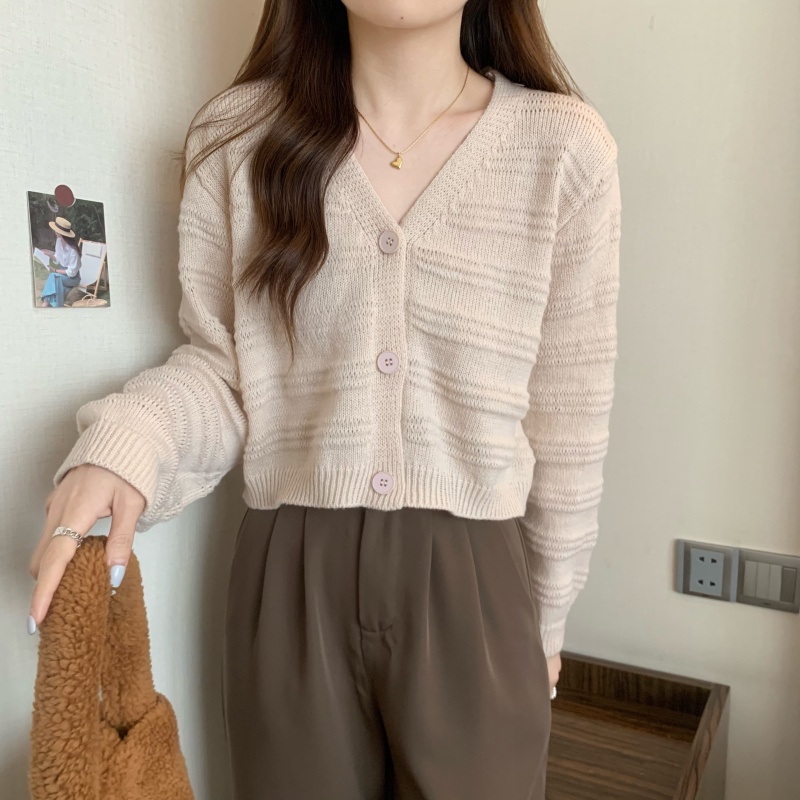 Áo Khoác cardigan Cổ Chữ V Dáng Rộng Phong Cách Hàn Quốc
