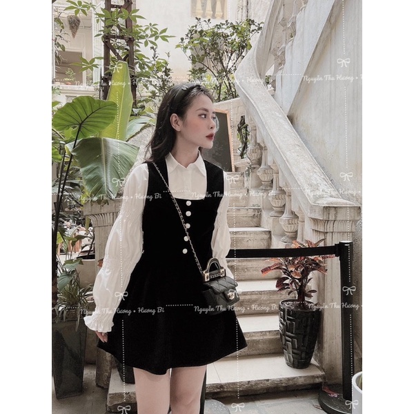 Sét áo Nhung khuy gile Hót new chân váy đẹp(Ảnh Chụp Thật Tại Shop)