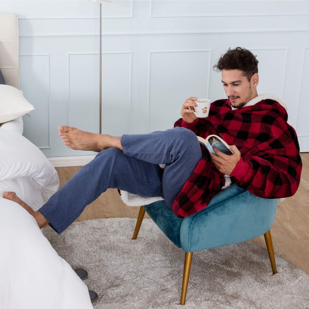 Áo Hoodie Mùa Đông Ngoại Cỡ Bằng Lông Cừu In Hình TV Khổng Lồ Có Tay Áo Cho Nữ