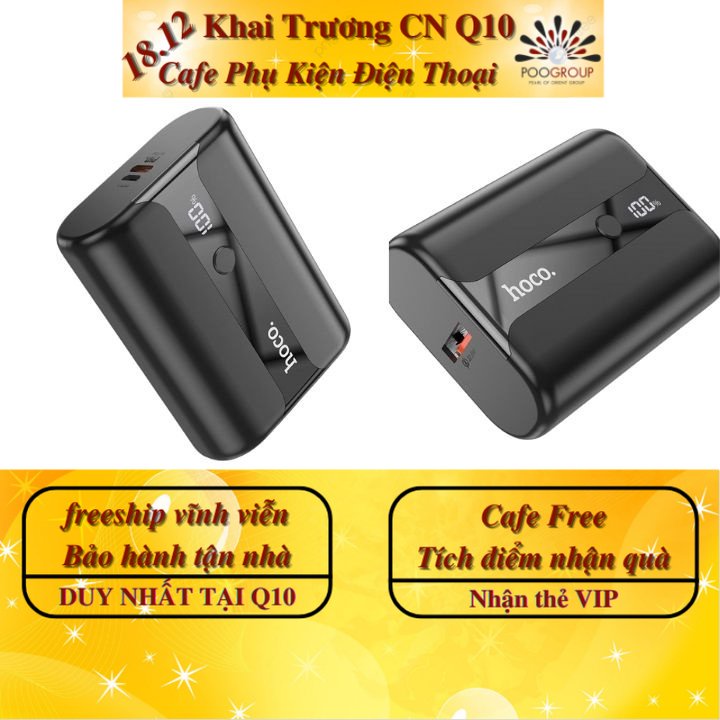 Pin Sạc Dự Phòng chính hãng Hoco Q3 Pro 10000 mAh 22,5w có cổng in/out TypeC bảo hành 12 tháng poogroup