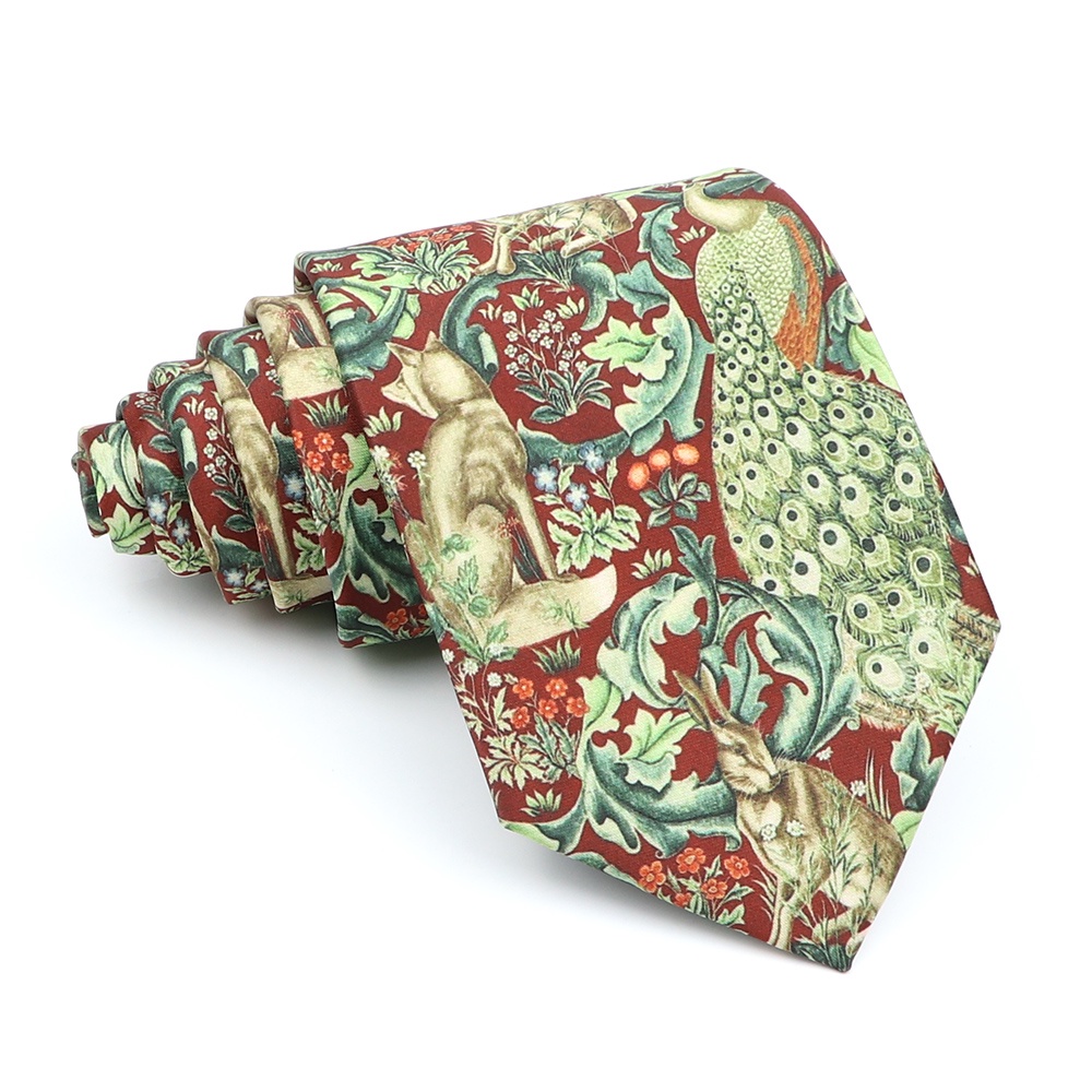 Cà Vạt Lụa In Hoa 8cm Thời Trang Vintage Lịch Lãm Cho Nam