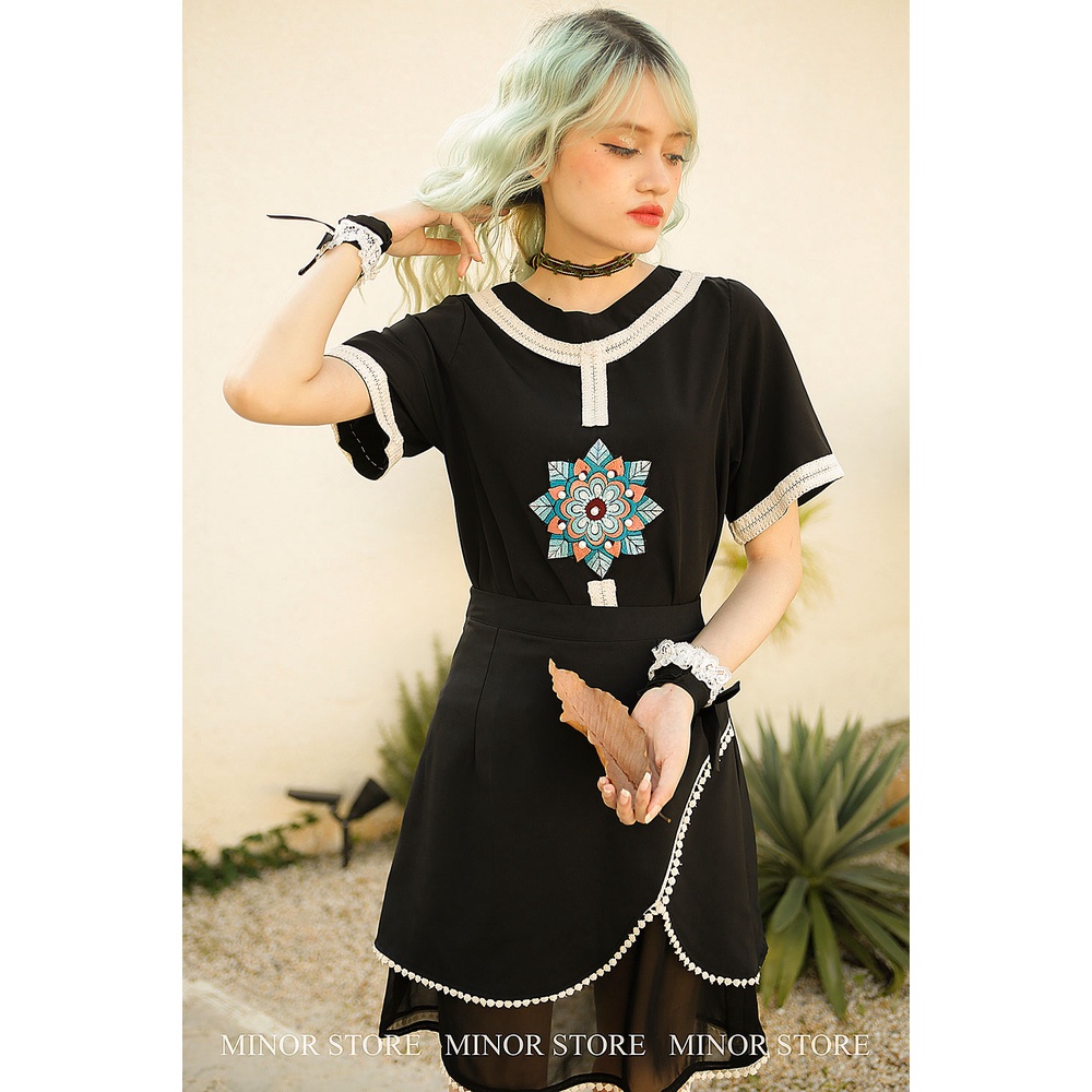 QUẦN VÁY ĐEN 3 LỚP [MINOR NADEEN]