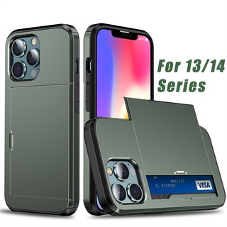 Ốp Lưng Có Ngăn Đựng Thẻ Cho iPhone 14 13 Pro Max 14 Plus
