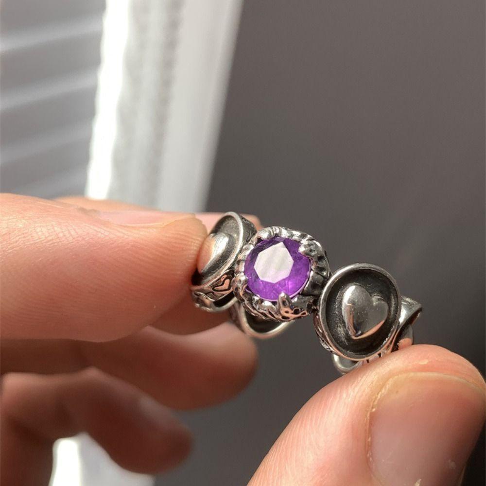 Nhẫn Hở Họa Tiết Hình Học Phong Cách Vintage Thời Trang Sang Trọng Cho Nữ