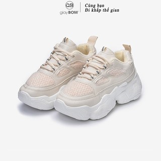 [Mã WABRMH99 giảm 12% đơn 99K]Giày Thể Thao Nữ giayBOM Da Pu Đế Cao 5 cm Nhẹ và Êm chân B948