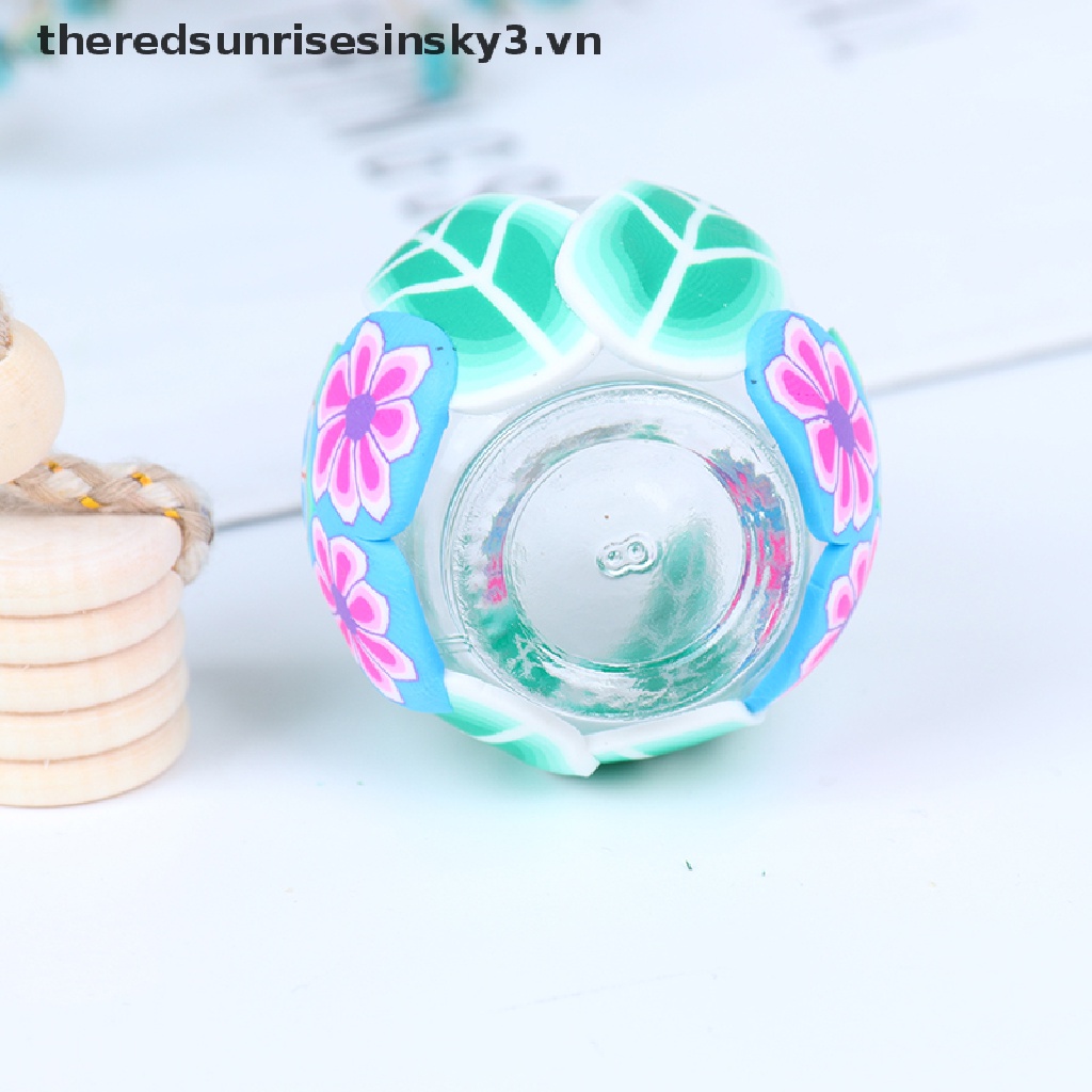 1 Lọ Thủy Tinh Rỗng Đựng Hoa / Nước Hoa Treo Xe Hơi / Nhà Cửa Nhiều Màu Sắc Có Móc Khóa