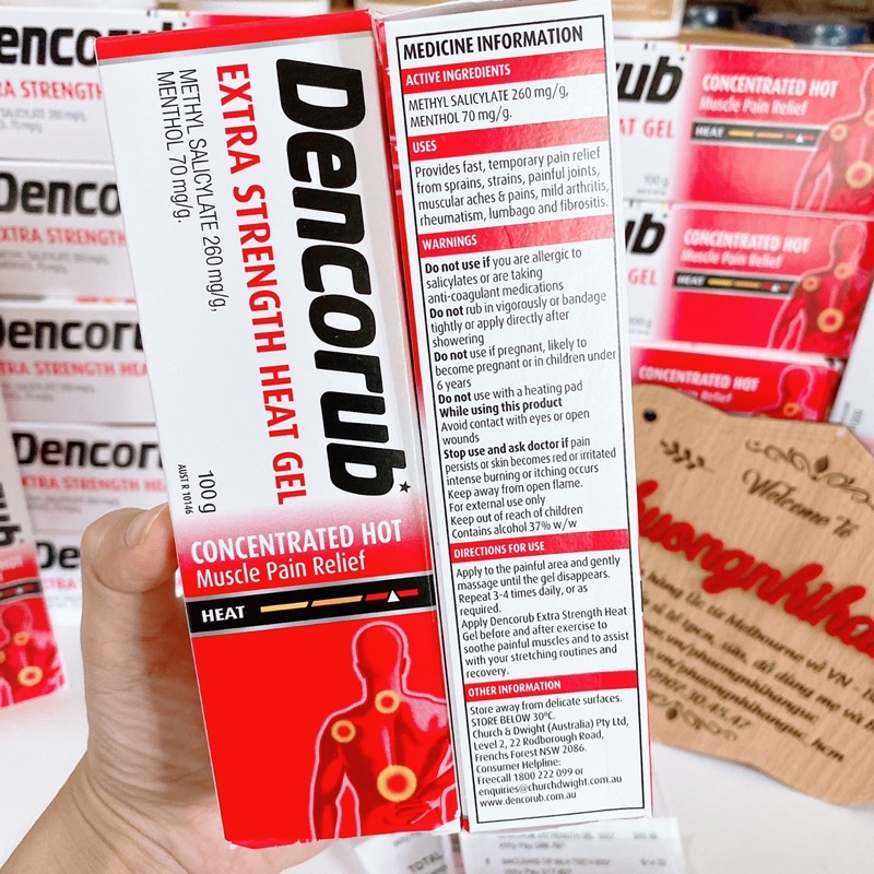 DATE 8/2026 - MUA TRỰC TIẾP TẠI PHARMACY ÚC - DẦU XOA BÓP GIẢM ĐAU NHỨC DENCORUB EXTRA STRENGTH HEAT GEL 100G