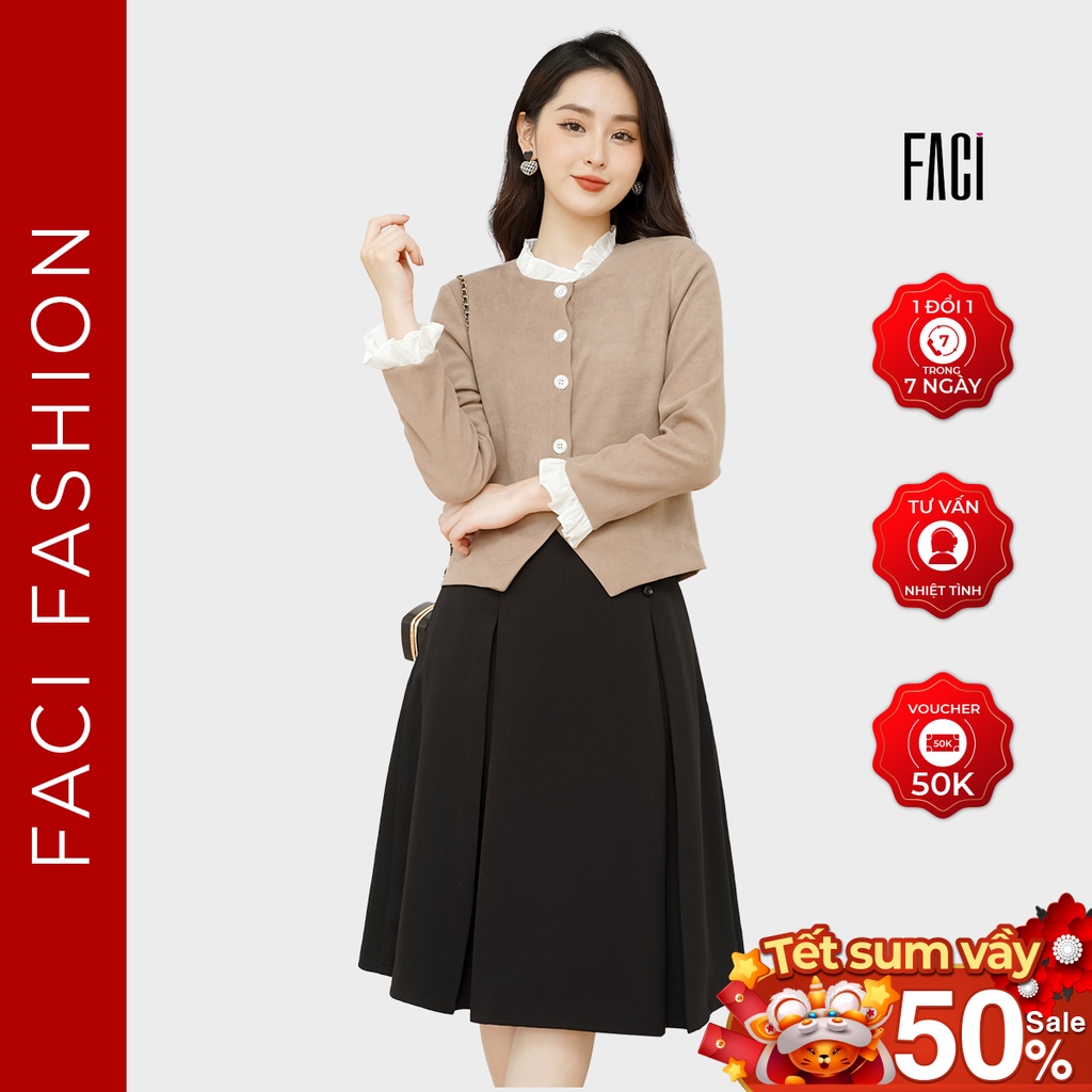 Áo Khoác Nữ FACI Cira Chất Nhung Thái Thiết Kế Có Lớp Lót Trong Thanh Lịch, Sang Trọng - FA215/FA216