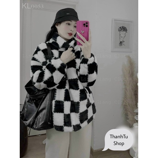 Áo khoác lông thỏ 3 lớp trần bông trần trám hàng QC loại 1