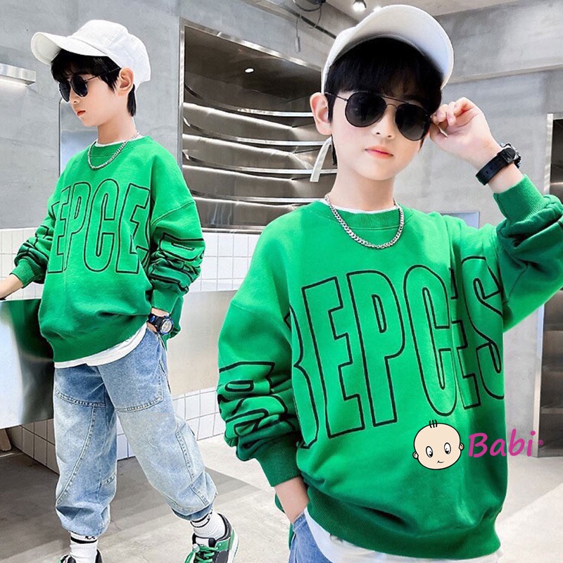 Áo sweater tay dài loang màu phong cách Hàn Quốc thời trang cho bé trai size đại 20-55kg