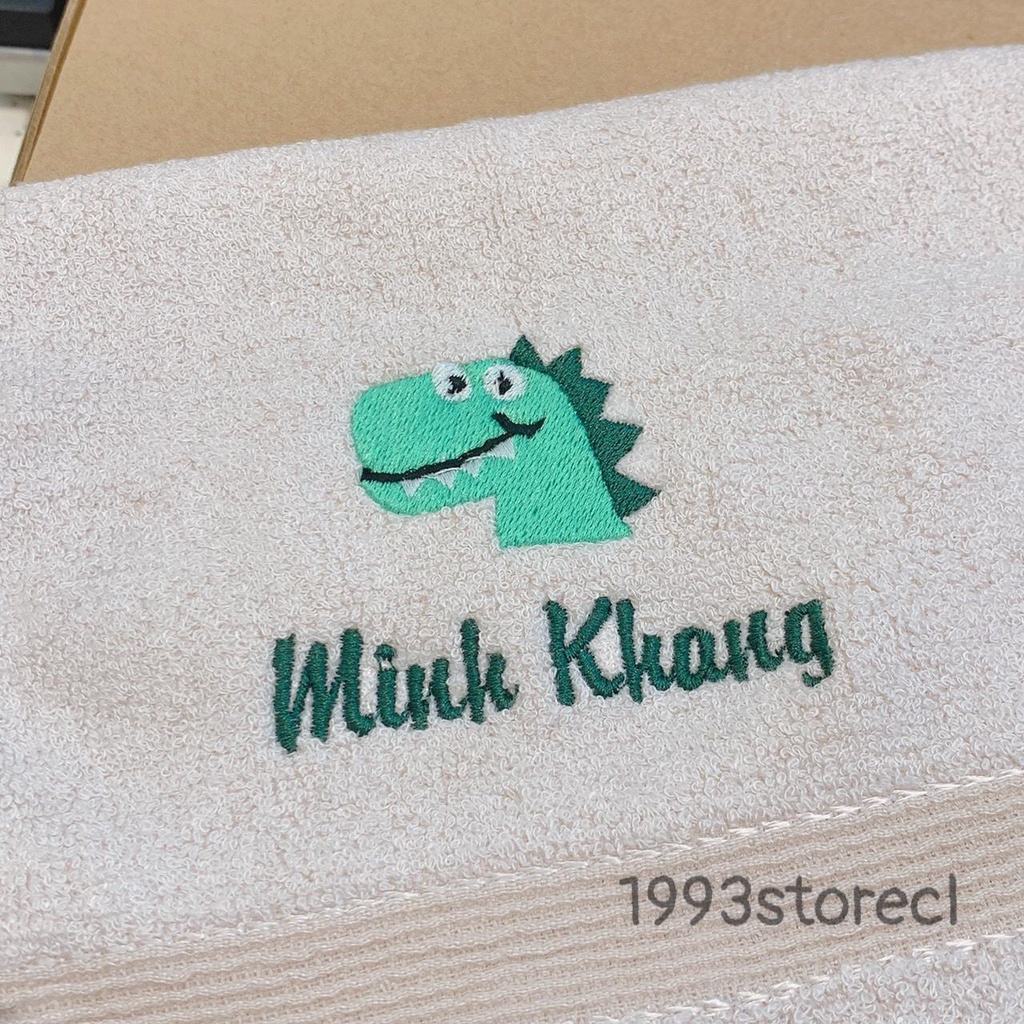 Khăn thêu tên kèm sticker  theo yêu cầu xinh xắn đáng yêu size 30x48cm thích hợp cho bé mầm non đi học