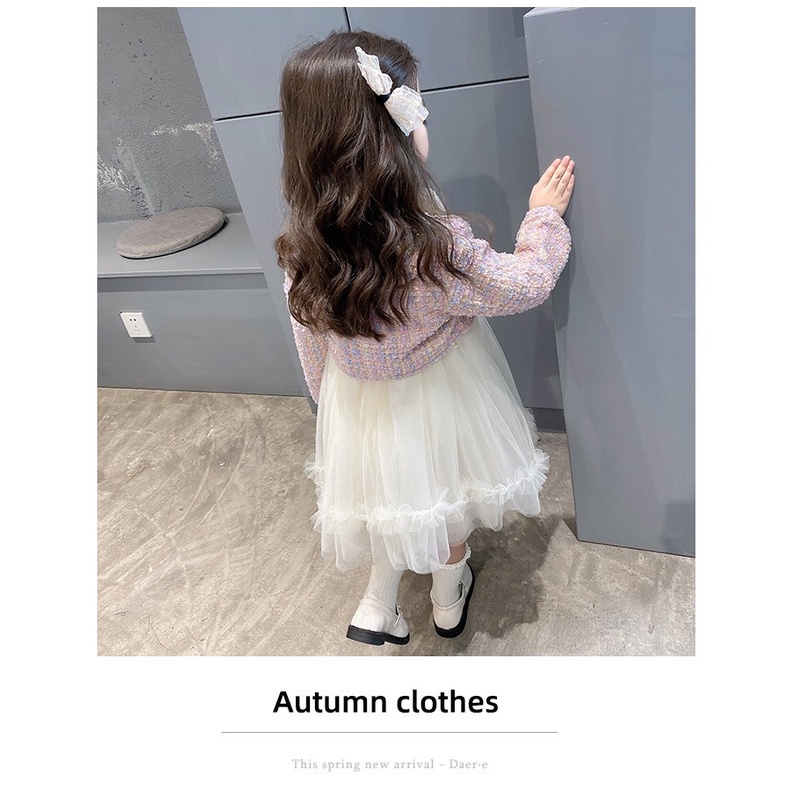 Bộ Áo Khoác Và Váy Dạ Cộng Voan Công Chúa Cho Bé Gái - Thời Trang Hàn Quốc