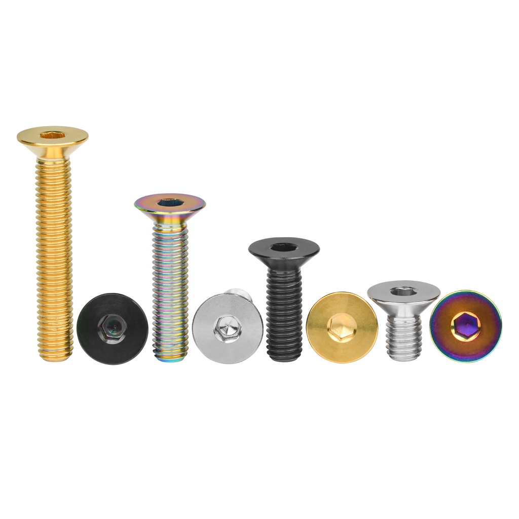 Bu lông WANYIFA hợp kim titan đầu lục giác GR5 M8x15-65mm DIN7991 dành cho xe đạp xe máy