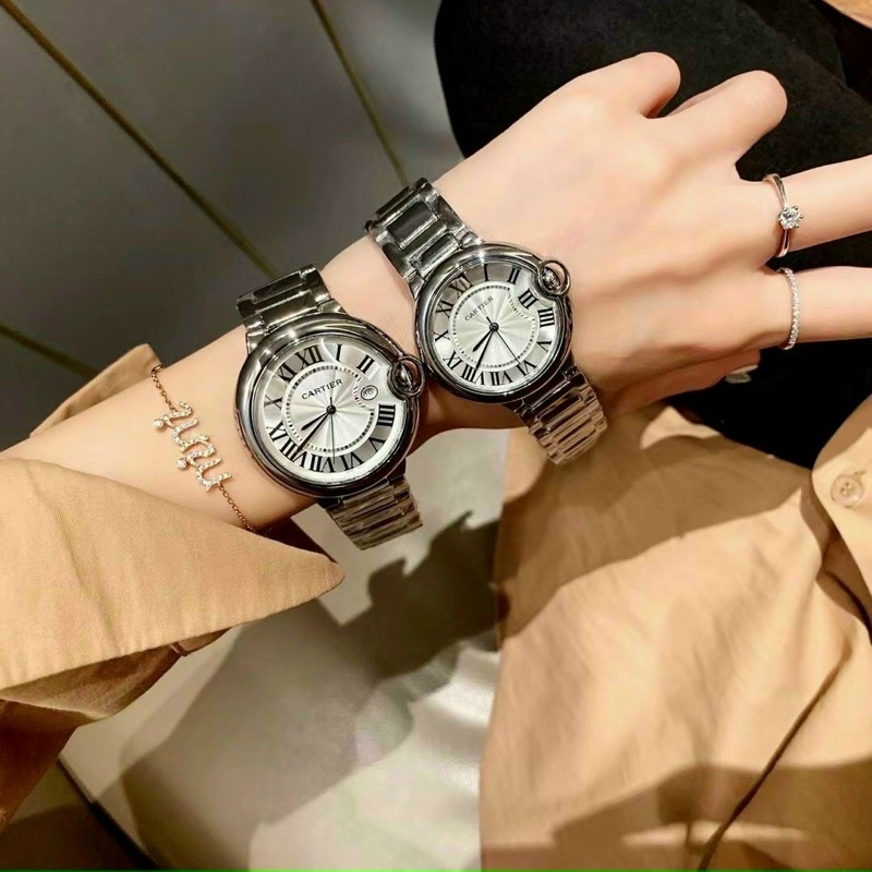 💐💐Đồng hồ cặp Nam nữ dễ thương,thương hiệu Catier, size 33-36m, chống nước 3atm