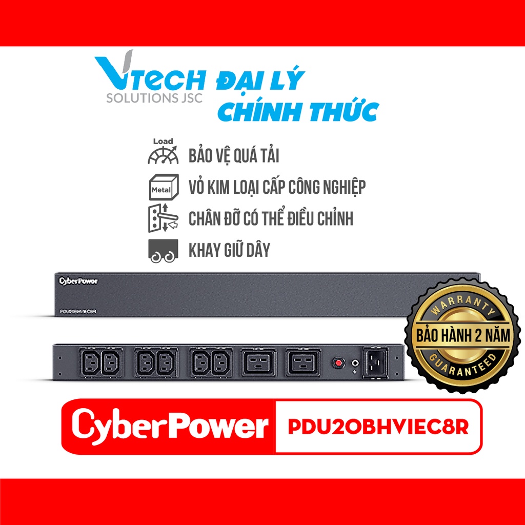 Thiết bị phân phối nguồn UPS CyberPower PDU20BHVIEC8R VTech - Hàng chính hãng