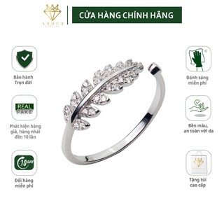 Nhẫn nữ hở freesize,hợp với mọi kích cỡ ngón tay,bạc Ý s925 hình đuôi lá nhỏ  J0441- AROCH Jewelry