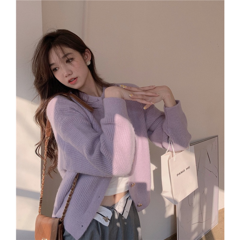 (SẴN) Áo khoác cardigan len màu pastel cực xinh phong cách Hàn Quốc ngọt ngào cho bạn gái