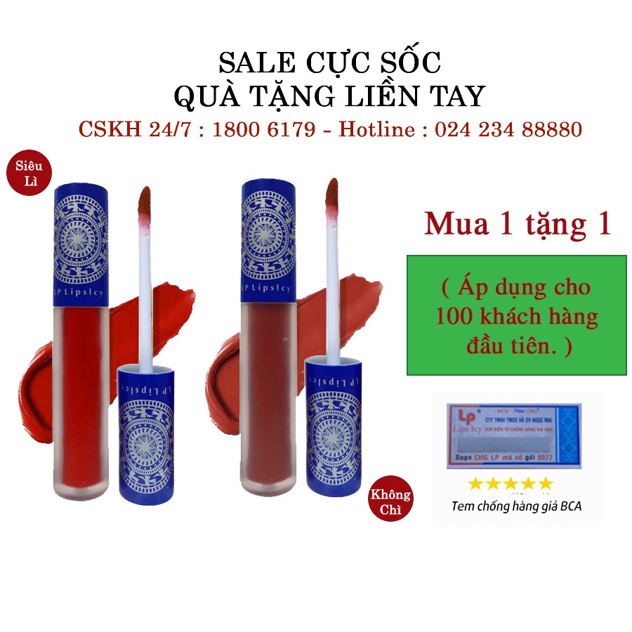 Son kem siêu lì LP lipsicy chuẩn màu siêu mịn dưỡng môi lâu trôi 7g