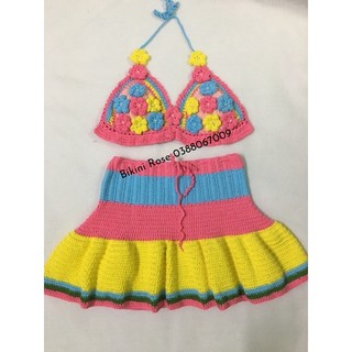 Bikini len móc xanh hồng theo yêu cầu