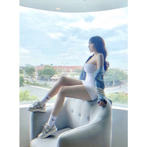 Bần Body Ôm Hai Dây Màu Sắc Basic Chất Thun Gân CC0047