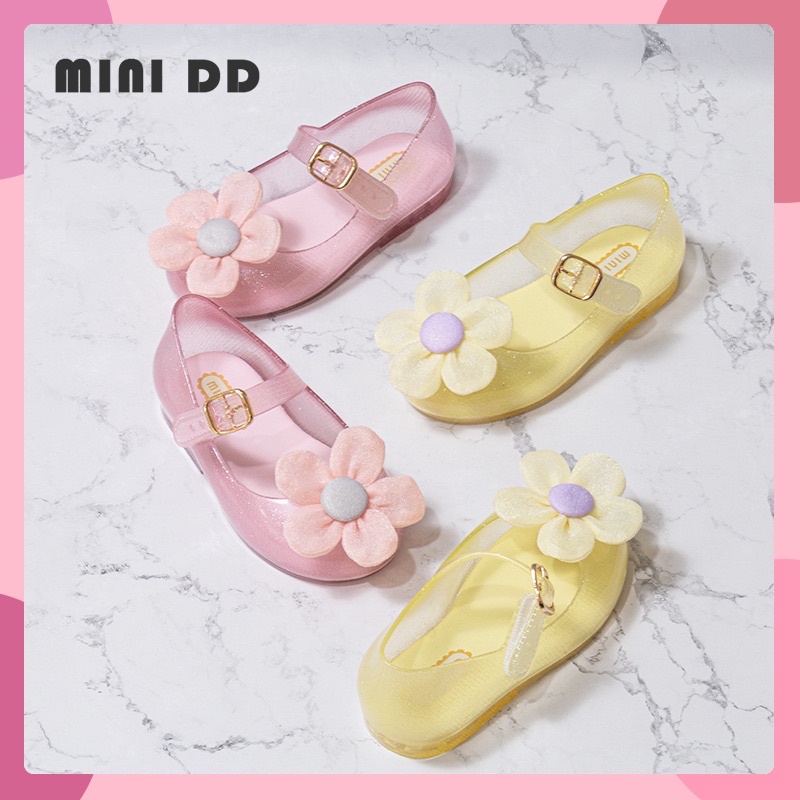 Giày hoa pha lê nhựa thơm chuẩn hãng MINI DD siêu xinh cho bé gái