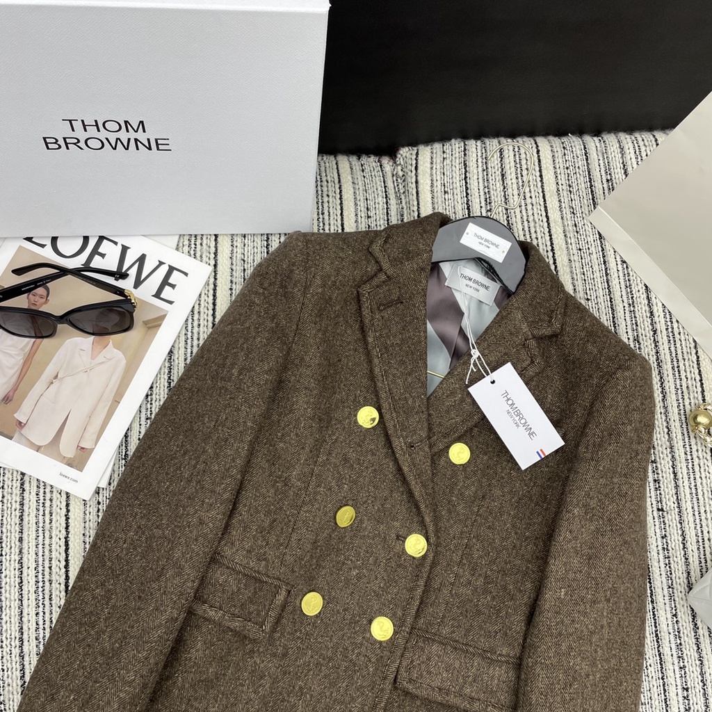 Áo khoác vest thời trang cao cấp Thom Browne phong cách retro, thanh lịch