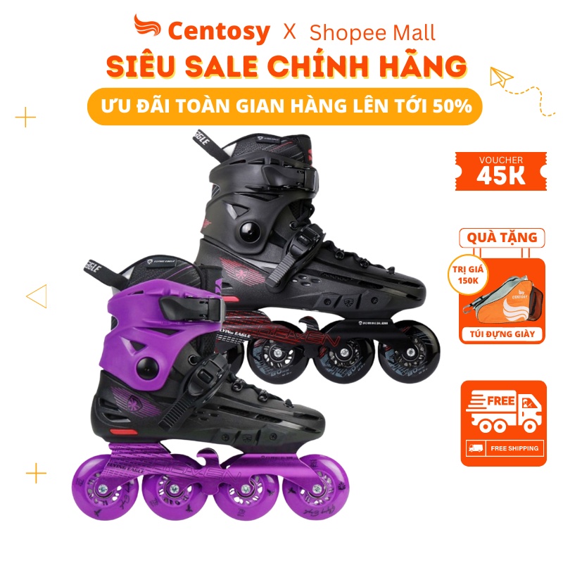 Giày Patin Người Lớn Flying Eagle F4 Raven Form Nhựa Chắc Chắn, Thiết Kế Hấp Dẫn