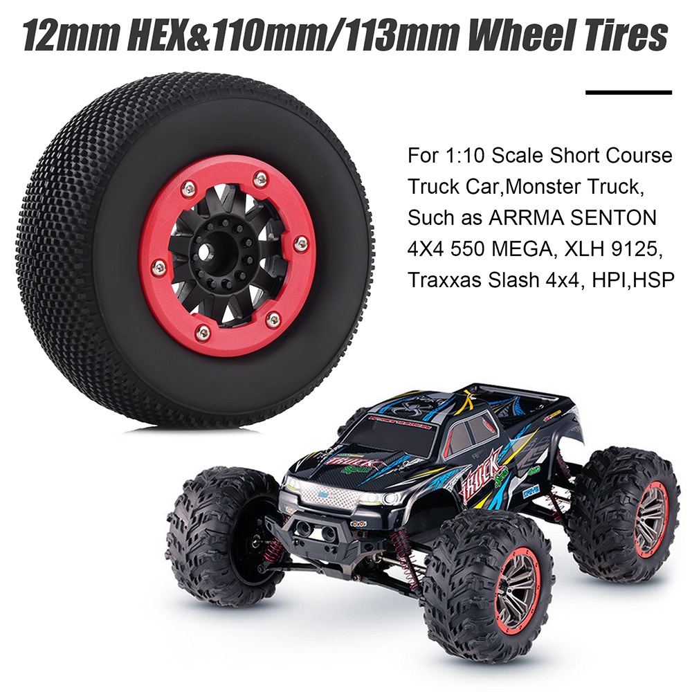 Austar Bộ 4 Bánh Xe Cao Su 110mm Tỉ Lệ 1 / 10 Cho arrma senton xlh 9125 traxxas slash