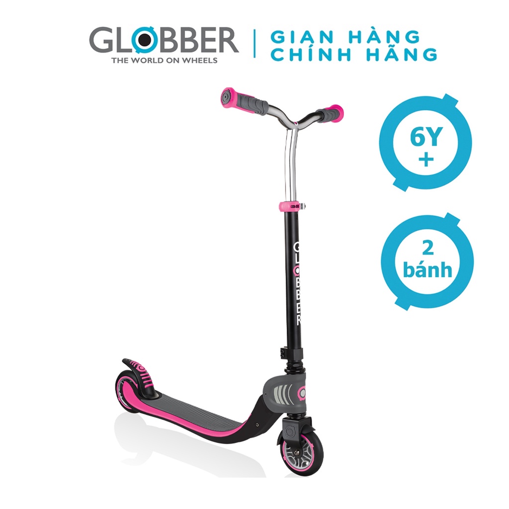 Xe trượt scooter Globber Flow Foldable 125 - Đen/Hồng