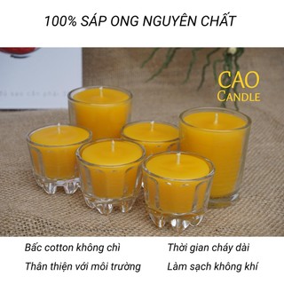 NẾN SÁP ONG HANDMADE dạng ly [CAO CANDLE]