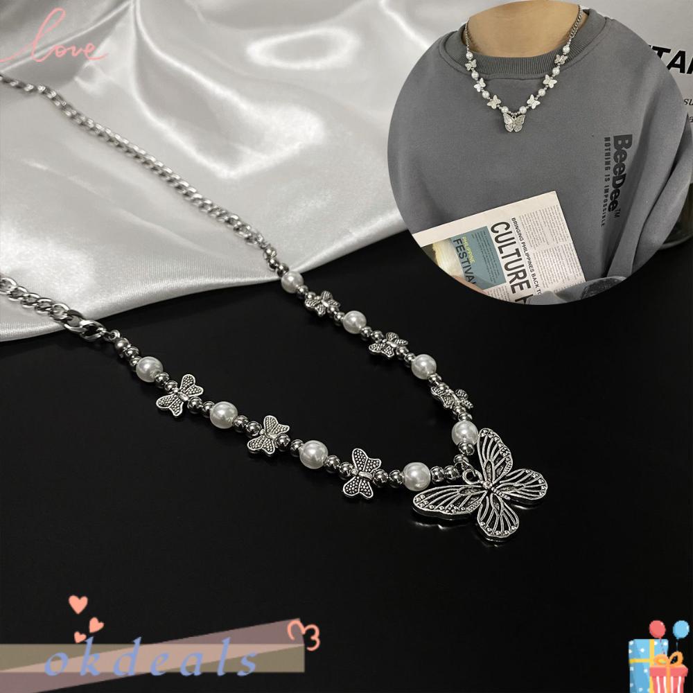 Vòng cổ Mặt Hình Bướm Phong Cách Gothic Punk