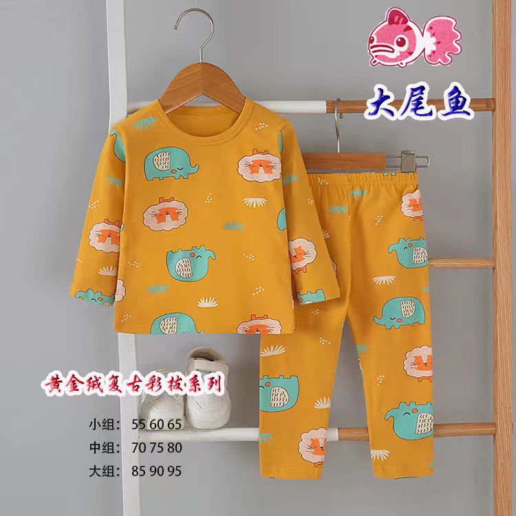 Bộ cotton xuất hàn QC, bộ dài tay cho bé trai, bé gái size nhí 7 - 15kg