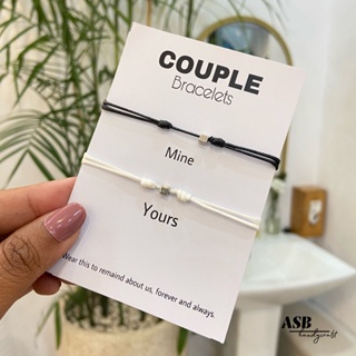 Image of [COD] Mine & Yours Couple Cube / Gelang Couple Pasangan Minimalis - Simple Bracelet Couple Series (FREE GIFT)