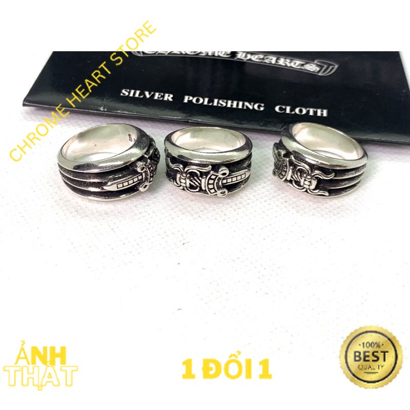 Nhẫn Chrome Heart Dagger bạc fullbox - Chrome Heart Store
