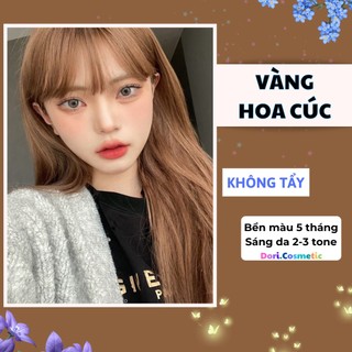 Thuốc Nhuộm Tóc Màu VÀNG HOA CÚC . combo thuốc nhuộm tóc tại nhà tặng kèm oxy trợ dưỡng và bao tay