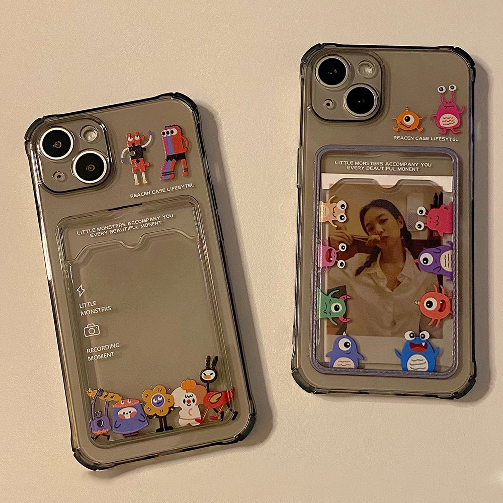 Ốp Điện Thoại TPU Mềm Trong Suốt In Hình Quái Vật Dễ Thương Chống Dấu Vân Tay Cho IPhone 11 12 13 14 Pro Max 14 Plus