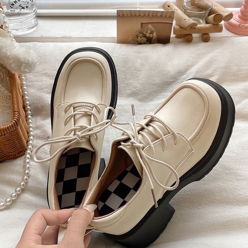 GIÀY OXFORD MŨI VUÔNG BUỘC DÂY ĐẾ 5CM-MOZZY SHOES