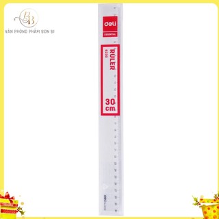 Thước kẻ mica DELI Trong suốt cao cấp, chất liệu bền đẹp 30cm, 50cm, 60cm, thước giáo viên giá rẻ, văn phòng phẩm giá rẻ