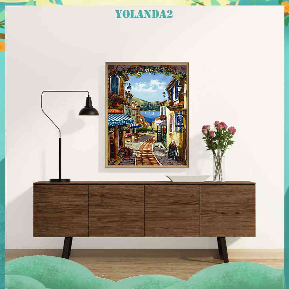 Bộ Tranh Đính Đá 5D Tự Làm Hình Đô Thị Haijing 2 Trong Một Trang Trí Nhà Cửa