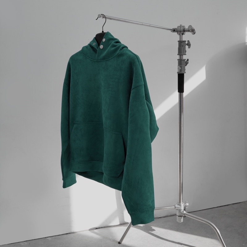 Áo hoodie da lộn Suede Hoodie form Boxy/Crop
