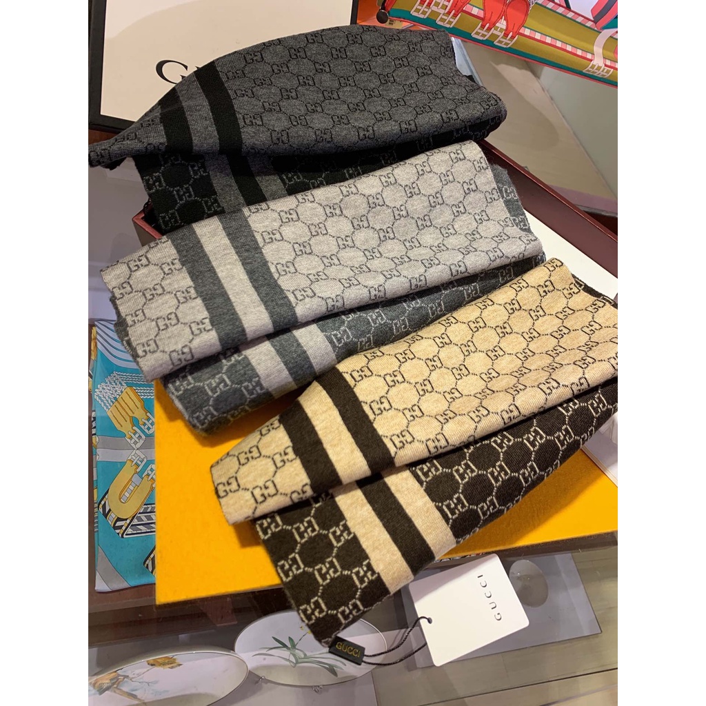 Khăn Choàng Len gucci Cao Cấp Phong Cách Âu Mỹ Kích Thước 30 * 180cm Thời Trang Thu Đông Cho Cặp Đôi