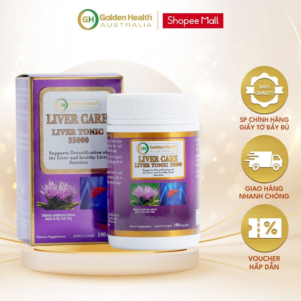 [GOLDEN HEALTH] Viên uống bổ gan - Liver Care Liver Tonic 35000mg