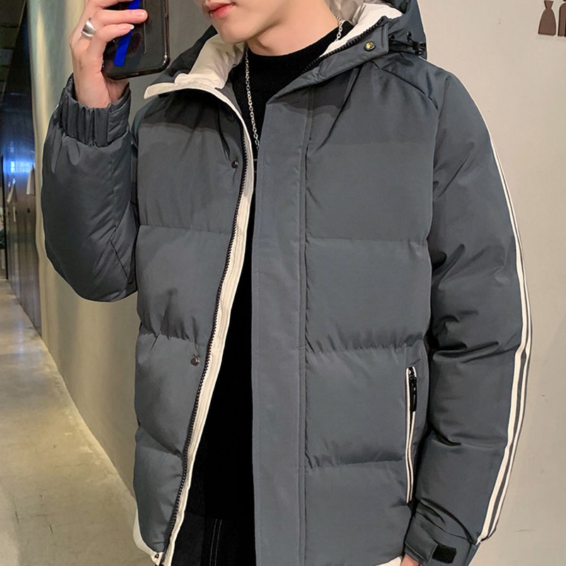 Ielgy Áo Khoác Phao Lót Lông Cừu Dày Dặn Có Mũ Trùm Cá Tính Cho Nam