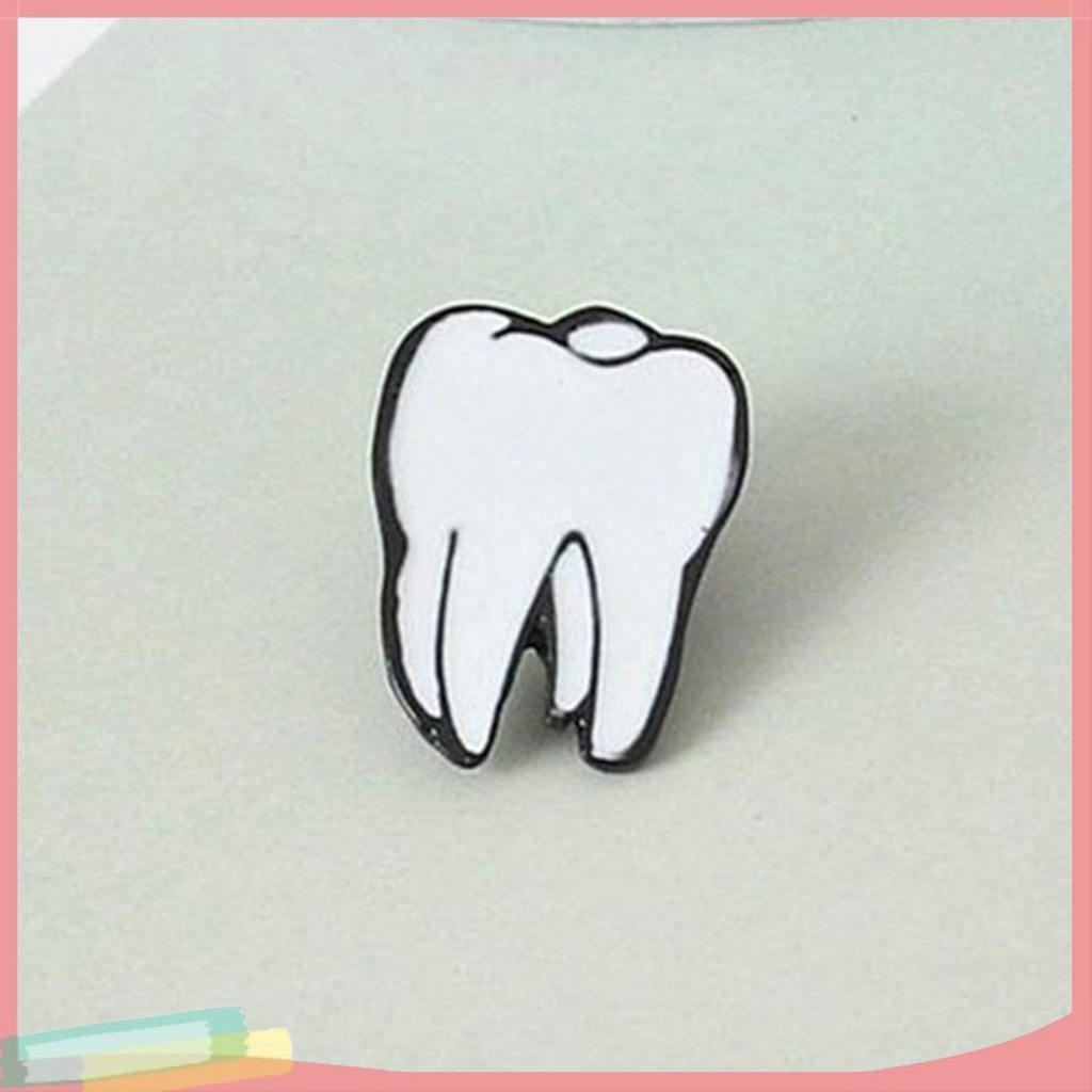 Huy hiệu cài áo bằng kim loại hình răng/ não/ nhãn cầu/ trái tim đáng yêu thời trang