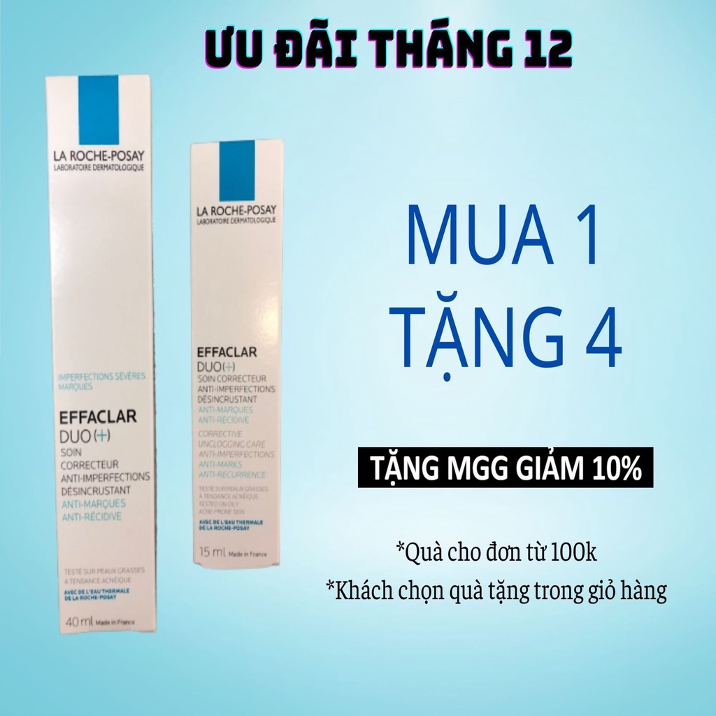 Kem giảm mụn ngừa thâm Laroche Posay Effaclar Duo+ 40ml và Duo+ 15ml ( la roche)